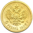 1356.Rosja, Mikołaj II, 5 Rubli 1902 (AP) rok