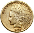 2112.USA. 10 Dolarów Indian Head 1908 