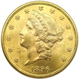 1922.USA, Liberty Head , 20 Dolarów 1896 rok