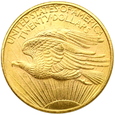 1442. USA, 20 Dolarów St.Gaudens 1908 rok NO MOTTO 