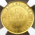 2207.Finlandia  10 Marek 1881 S rok NGC MS 64 !