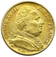 1979. Francja, Louis XVIII, 20 Franków 1815 (A) rok (Paryż)