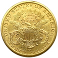 1913.USA, Liberty Head , 20 Dolarów 1889 rok CC (R)