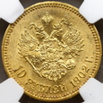 2204. Rosja, Mikołaj II, 10 Rubli 1902 (АР)  rok  NGC MS 64 !