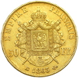 1429. Francja, Napoleon III  50 Franków 1863 (BB) Strasburg