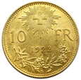 1836.Szwajcaria, 10 Franków 1922 rok (B)