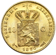 2085. Holandia,  10 Guldenów, William III 1880 rok 