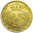 1693. Francja, Louis XVIII, 20 Franków 1814 A