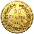 1986. Francja,  Louis-Philippe 20 Franków 1831 rok A