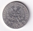 5 ZŁ – GŁOWA KOBIETY – 1933 – ZZM -  AG , SREBRO ( 11 )