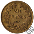 Francja, 20 Franków Louis Philippe 1837 r. PARYŻ
