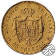 Hiszpania, 25 Pesetas 1877 r. 
