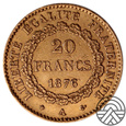 Francja, 20 Franków 1876 r. 