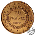 Francja, 20 Franków 1878 r. 