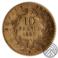 Francja, Napoleon III 10 Franków 1867 r.