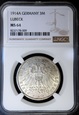 3 marki 1914 Lubeka NGC MS64