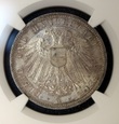 3 marki 1912 Lubeka NGC MS64