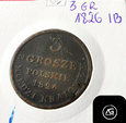 3 grosze z 1826 r - Z miedzi krajowej  - Królestwo Polskie - IB