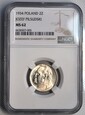 IIRP , 2 złote 1934 r NGC - MS 62