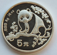 5 YUAN CHINY PANDA 1993 - 0,5 OZ srebro