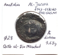 Dirhem ARABIA Anatolia Al-Jazira 1149-1170 ALEGAN