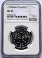 5 ZŁ RYBAK 1973 NGC MS65