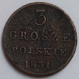 3 GROSZE POLSKIE 1831 KG