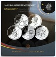 NIEMCY - ZESTAW - SET 5 MONET 20 EURO 2017 ROK