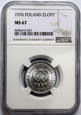 1 ZŁOTY 1976 NGC MS67