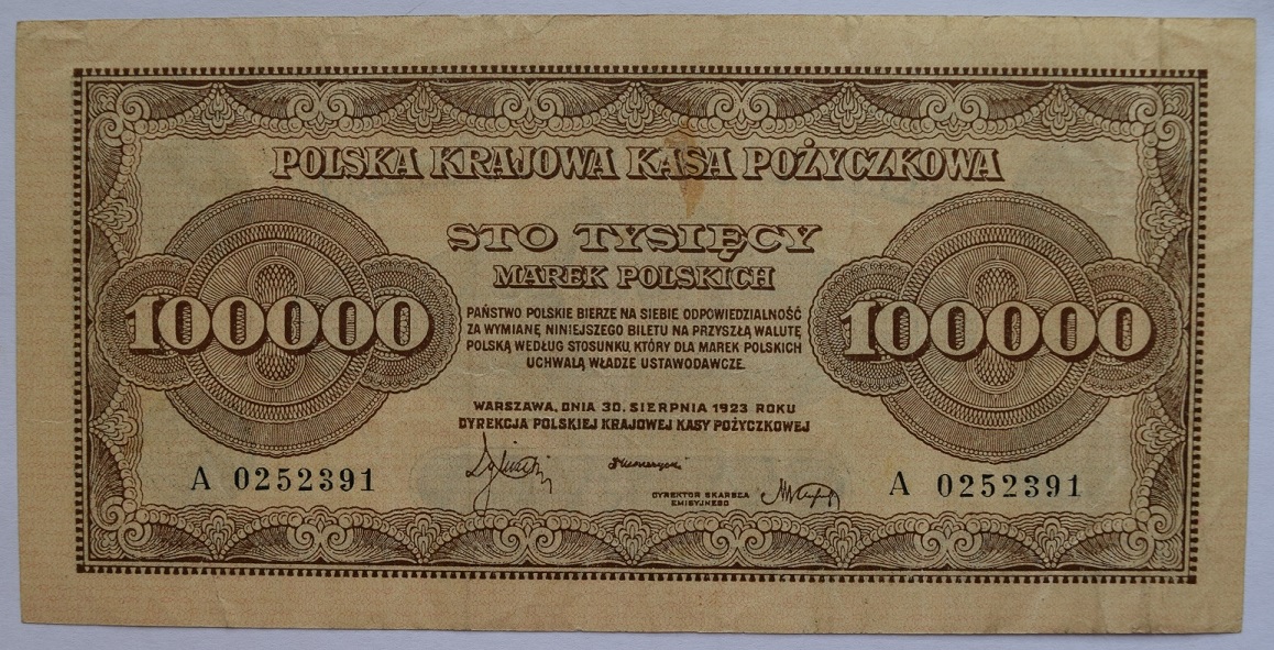 100000 MAREK POLSKICH 1923 SER. A  (WN8)