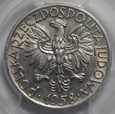 5 ZŁ RYBAK 1958 - PCGS AU DETAIL