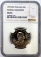 20 ZŁ MARCELI NOWOTKO 1977 NGC MS65