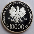 10000 ZŁ JAN PAWEŁ II 1988 CIENKI KRZYŻ