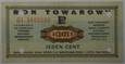 BON TOWAROWY - 1 CENT 1969 GL - SKASOWANY