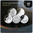 NIEMCY - ZESTAW - SET 5 MONET 20 EURO 2018 ROK