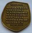 MEDAL - 600 LECIE NADANIA PRAW MIEJSKICH - KORONOWO 1968 (M3)