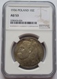 10 ZŁ JÓZEF PIŁSUDSKI 1936 NGC AU53  (E4)