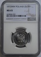 1 ZŁOTY 1972 NGC MS65