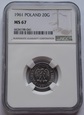 20 GROSZY 1961 NGC MS67 - MAX NOTA