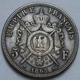 KOPIA MONETY 5 FRANKÓW 1865 NAPOLEON III
