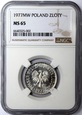 1 ZŁOTY 1977 NGC MS65