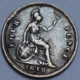 WIELKA BRYTANIA - 4 PENCE - PENSY 1849 VICTORIA