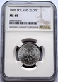 1 ZŁOTY 1976 NGC MS65