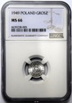 1 GROSZ 1949 NGC MS66