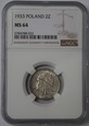 2 ZŁ GŁOWA KOBIETY 1933 NGC MS64