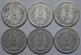 1 ZŁOTY 1957 - ZESTAW 6 SZTUK 