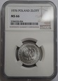 1 ZŁOTY 1976 NGC MS66