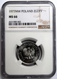 1 ZŁOTY 1977 NGC MS66