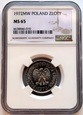 1 ZŁOTY 1972 NGC MS65