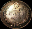 Łotwa, 2 Lati 1926, mennicze, idealne